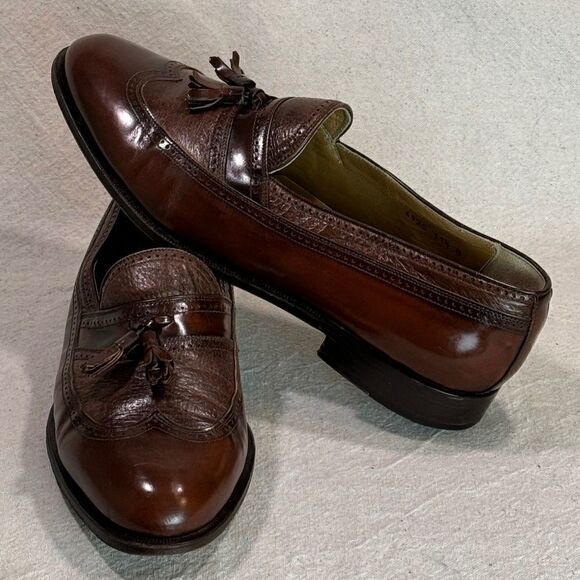 Domani By Johnston & Murphy Wing Tip Tassel Loafers Mens Size 11.5M - Picture 8 of 16
